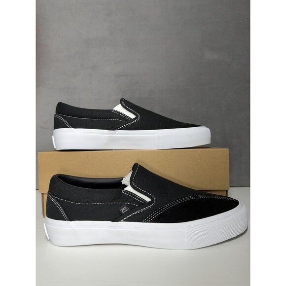 Clearweather Dodds Slip On Skate Shoes Black Canvas Suede Men’s 8.5 Women’s 10 main image 5